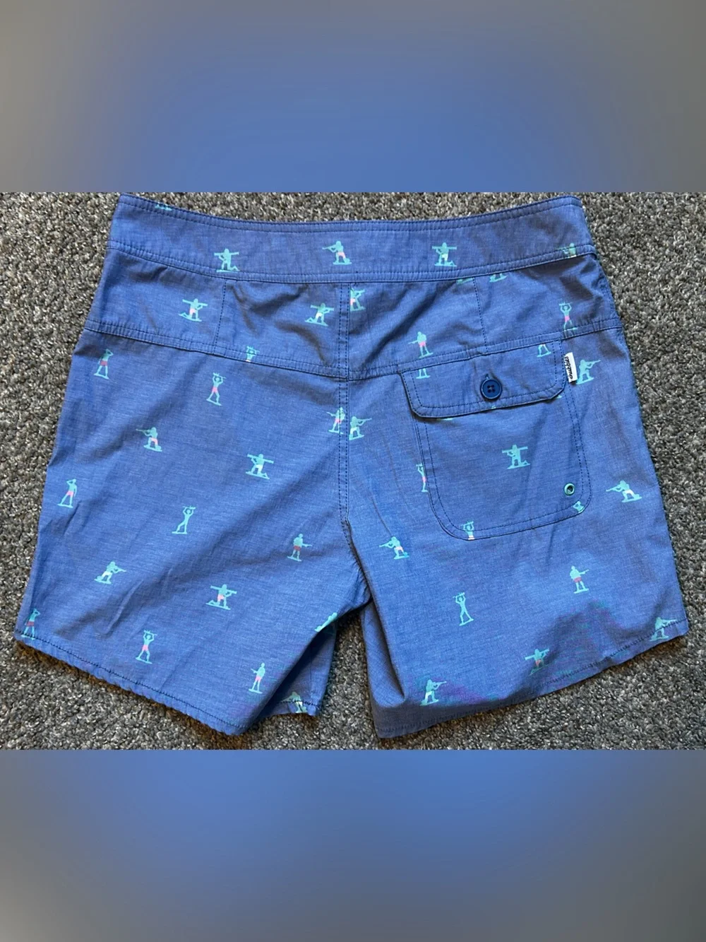 Chubbies Toy Soldier Print Swim Trunks Shorts Blue Size 32 Stretch Beach